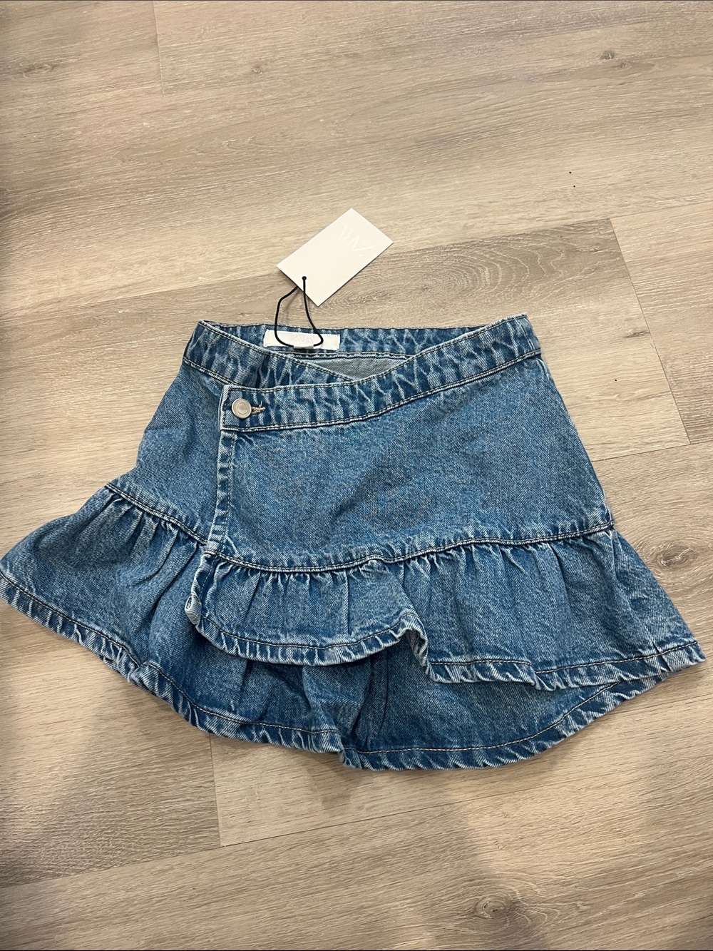 Denim Ruffle Mini Skirt - Zara
